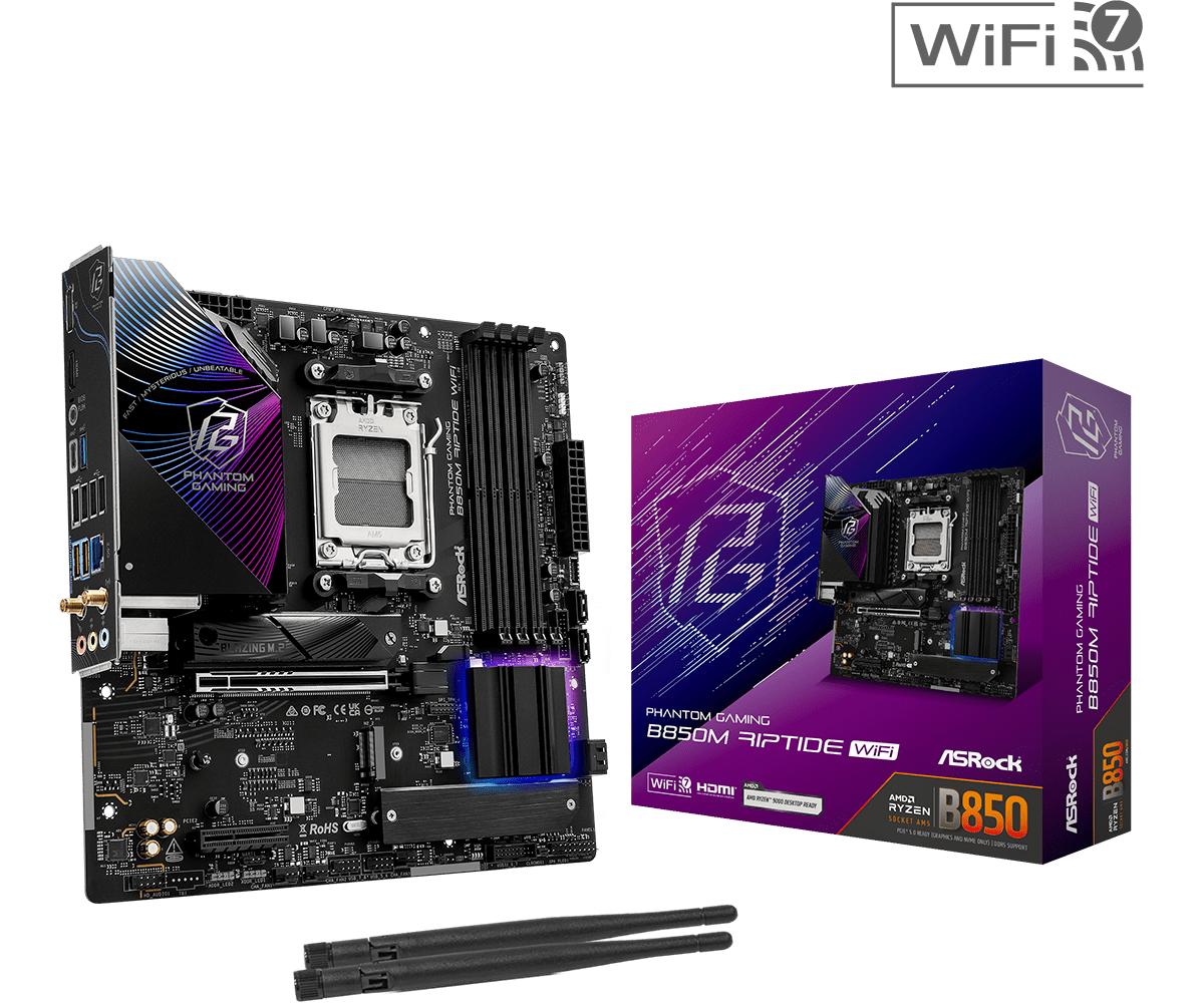 ASROCK B850M Riptide WiFi جديد - مراجعة X870E Atx Motherboard وسعره